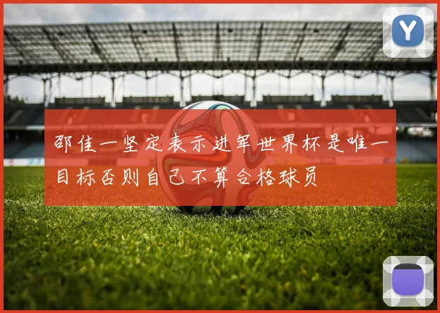 邵佳一坚定表示进军世界杯是唯一目标否则自己不算合格球员